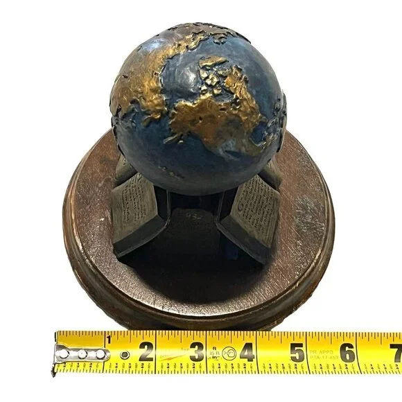 Signed Max Greiner Earth Globe The Great Commission Numbered Bible Sculptures